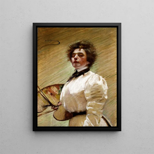 Autoportrait avec palette - Alice Pike Barney — kehystetty taideteos seinällä