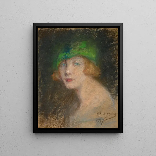 Le chapeau vert - Alice Pike Barney — kehystetty taideteos seinällä