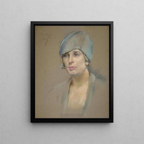 Le visiteur Mme Richard P. McCullough - Alice Pike Barney — kehystetty taideteos seinällä