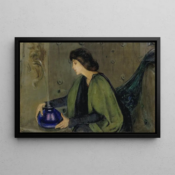 Nainen ja peacock - Alice Pike Barney — kehystetty taideteos seinällä