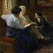 Alphons Marie Antoine Joseph Grandmont 1837-1909, taiteilijan toisen vaimon, kahden italialaisen tytön opettajan - Bramine Hubrecht — esillä sisätilassa