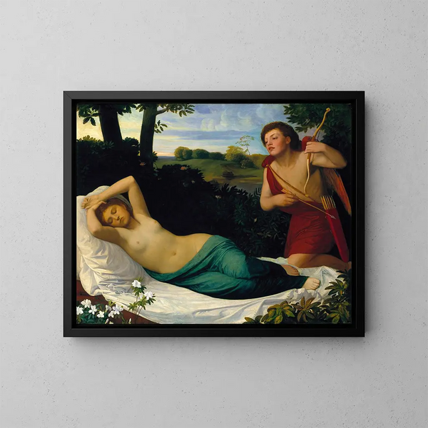 Cupidon ja Psyche - Alphonse Legros — kehystetty taideteos seinällä