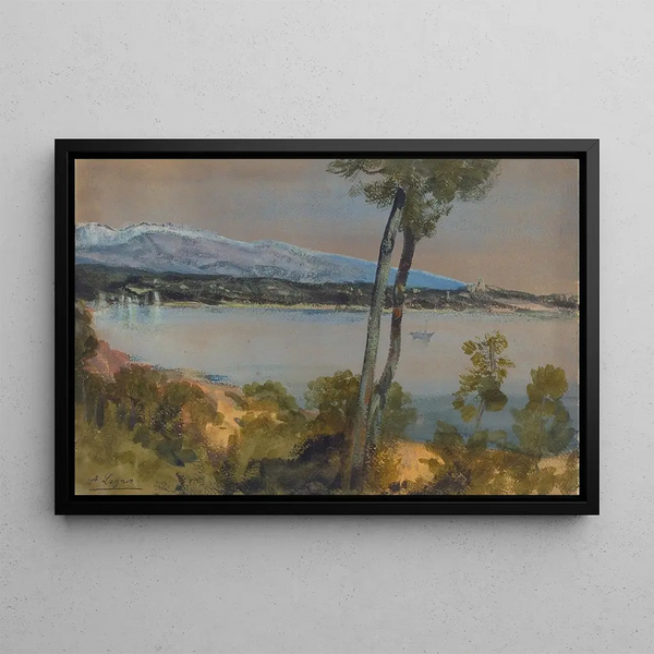 Alphonse Legros - Mountains Seen beyond a Lake.webp