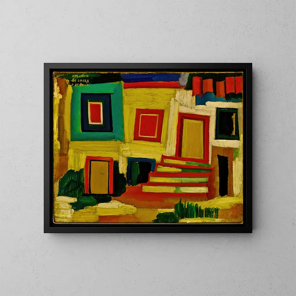 La petite maison lumineuse paysage - Amadeo de Souza-Cardoso — kehystetty taideteos seinällä