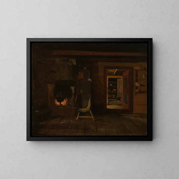 Intérieur de Haslemo à Setesdal - Amaldus Nielsen — kehystetty taideteos seinällä