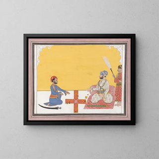 Ambav - Maharaja Sovan Singh playing pachisi.webp