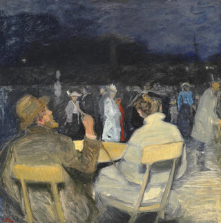 Ambiance du soir dans un parc à Paris, au premier plan un couple observe la foule devant eux - Christian Clausen