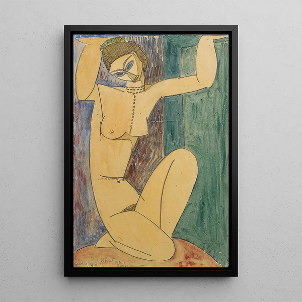 Cariatide-maalaus - Amedeo Modigliani — kehystetty taideteos seinällä
