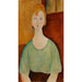Tyttö vihreässä kauluspaidassa - Amedeo Modigliani — näkymä teoksesta