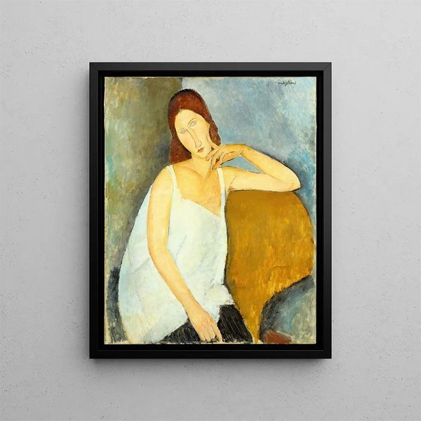 Jeanne Hébuterne - Amedeo Modigliani — kehystetty taideteos seinällä