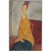 Maalauksen jäljennös Jeanne Hébuterne - Maalaus keltaisessa neuleessa - Amedeo Modigliani