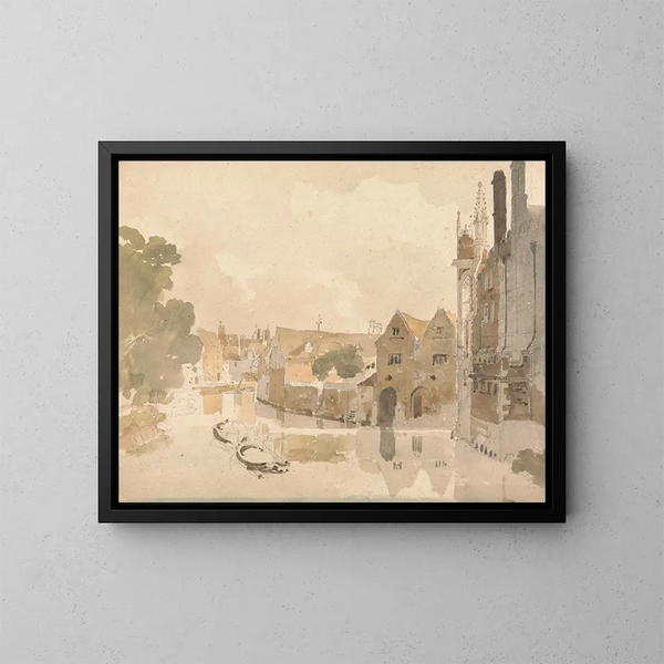 Cam:n selässä St John's -koulussa Cambridgessä - Amelia Long — kehystetty taideteos seinällä