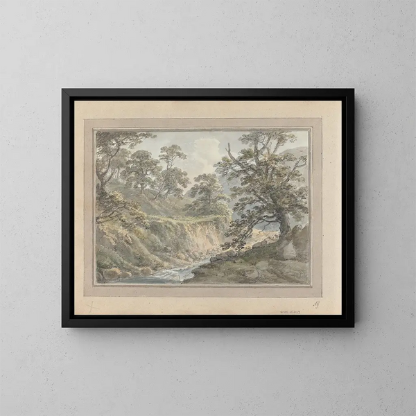 Vues en Angleterre, en Écosse et au Pays de Galles. Voyage en Écosse. Paysage avec ruisseau - Amos Green — kehystetty taideteos seinällä