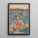 Maalauksen jäljennös Suuren joen ylityksestä - Andō Hiroshige