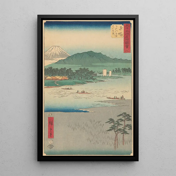 Hiratsuka-maalaus - Andō Hiroshige — kehystetty taideteos seinällä