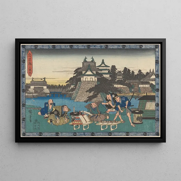 Kutsuhuuto hara-kiriin - Andō Hiroshige — kehystetty taideteos seinällä