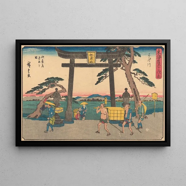 Kakegawa-maalaus - Andō Hiroshige — kehystetty taideteos seinällä
