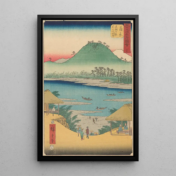 Kanbara-maalaus - Andō Hiroshige — kehystetty taideteos seinällä