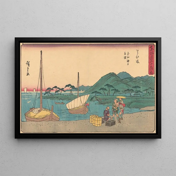 Maisaka-maalaus - Andō Hiroshige — kehystetty taideteos seinällä