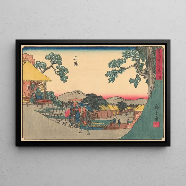 Mishima-maalaus - Andō Hiroshige — kehystetty taideteos seinällä