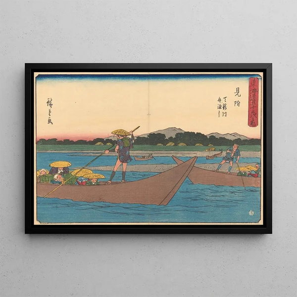 Mitsuke-maalaus - Andō Hiroshige — kehystetty taideteos seinällä