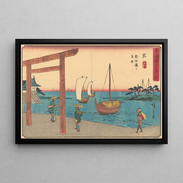 Miya-maalaus - Andō Hiroshige — kehystetty taideteos seinällä