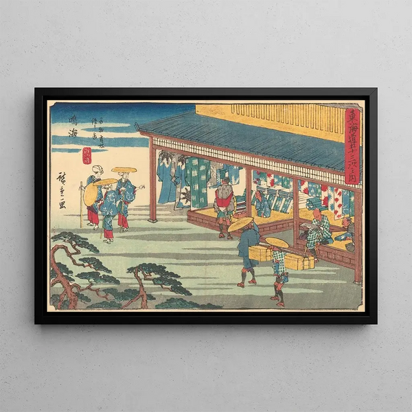 Narumi-maalaus - Andō Hiroshige — kehystetty taideteos seinällä