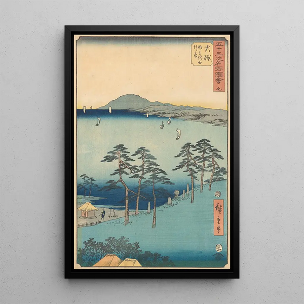 Oiso-maalaus - Andō Hiroshige — kehystetty taideteos seinällä