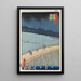 Äkillinen sadekuuro maalaus Ohashi- ja Atake-sillalla - Andō Hiroshige — kehystetty taideteos seinällä