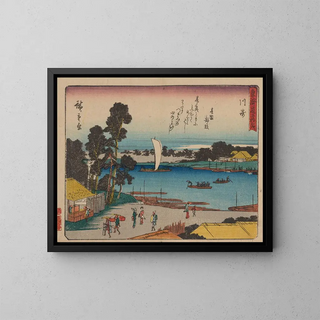 Tokaido, cinquante-trois stations - Andō Hiroshige — kehystetty taideteos seinällä