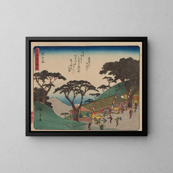 Tokaido gojusantsugi, planche 5 - Andō Hiroshige — kehystetty taideteos seinällä