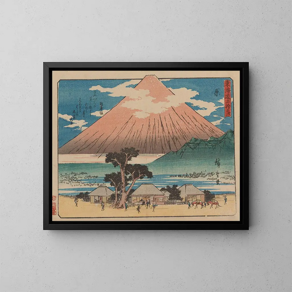 Tokaido gojusantsugi, planche 14 - Andō Hiroshige — kehystetty taideteos seinällä
