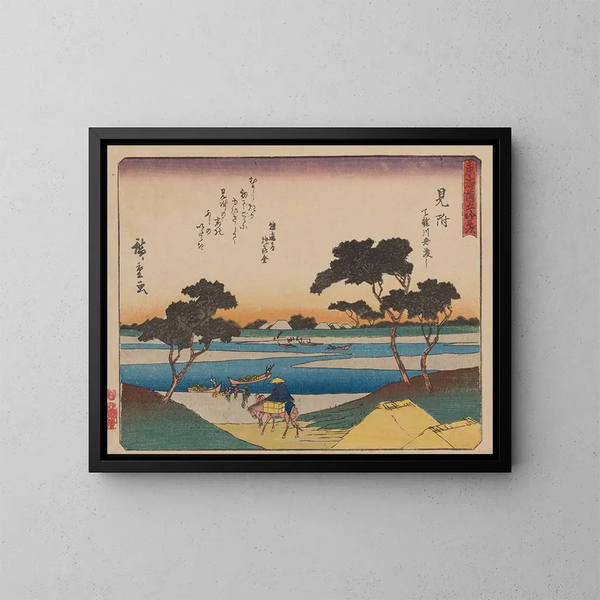 Tokaido gojusantsugi, planche 29 - Andō Hiroshige — kehystetty taideteos seinällä