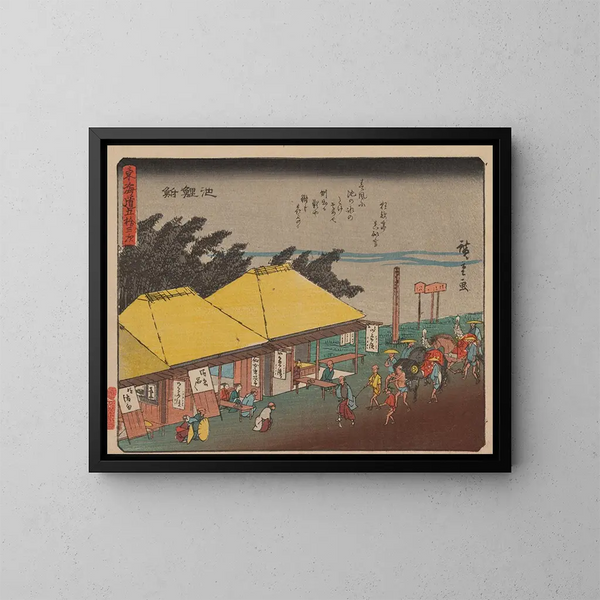 Tokaido gojusantsugi, planche 40 - Andō Hiroshige — kehystetty taideteos seinällä