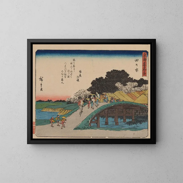 Tokaido gojusantsugi, planche 44 - Andō Hiroshige — kehystetty taideteos seinällä