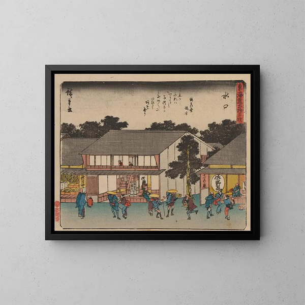 Tokaido, kolmaskymmenes kolmas asema - Andō Hiroshige — kehystetty taideteos seinällä