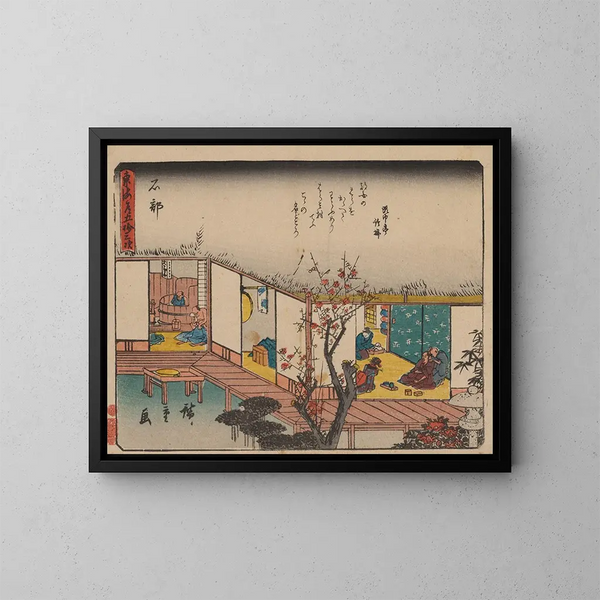 Tokaido gojusantsugi, planche 52 - Andō Hiroshige — kehystetty taideteos seinällä