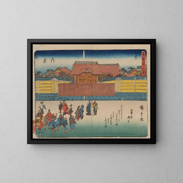 Tokaido gojusantsugi, planche 56 - Andō Hiroshige — kehystetty taideteos seinällä