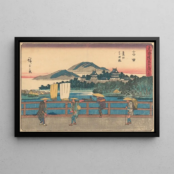 Yoshida maalaus - Andō Hiroshige — kehystetty taideteos seinällä