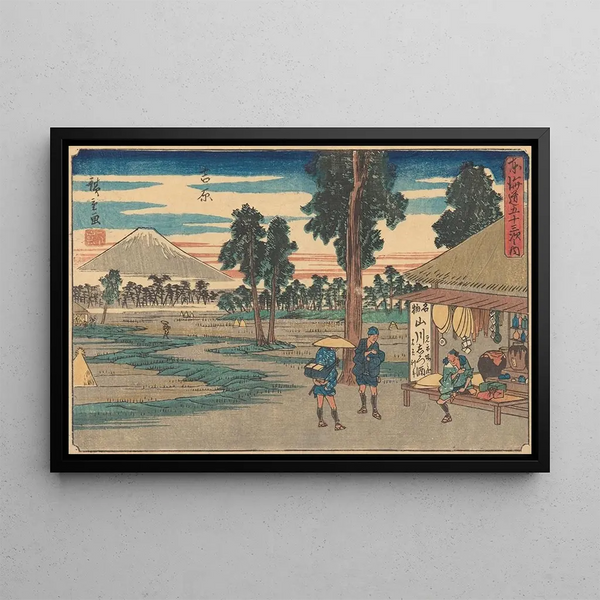 Yoshiwara-maalaus - Andō Hiroshige — kehystetty taideteos seinällä