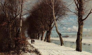 Anders AndersenLundby - Vinterlandskab med spadserende personer.webp