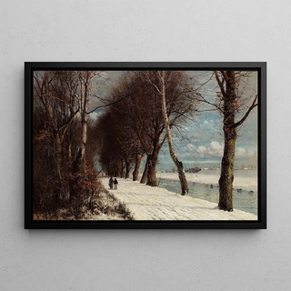 Anders AndersenLundby - Vinterlandskab med spadserende personer.webp