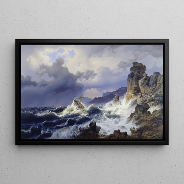 Andreas Achenbach - Storm at Sea off the Norwegian Coast.webp