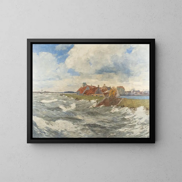 Bouche de la Meuse à Willemstadt faisant face à Dordrecht - Andreas Dirks — kehystetty taideteos seinällä