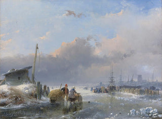 Andreas Schelfhout - A view of Dordrecht in winter.webp