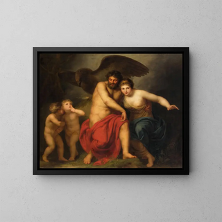 Zeus ja Hera Mount Ida - Andries Cornelis Lens — kehystetty taideteos seinällä