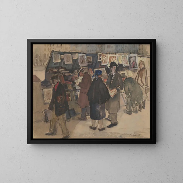 Les bouquinistes de Paris - Andrus Johani — kehystetty taideteos seinällä