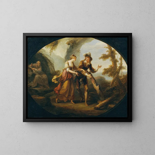 Miranda ja Ferdinand - Angelica Kauffman — kehystetty taideteos seinällä