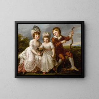 Portrait de trois enfants - Angelica Kauffman — kehystetty taideteos seinällä