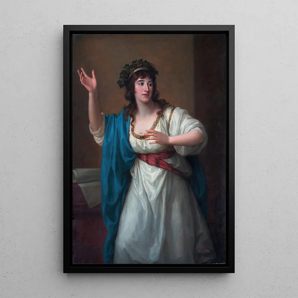 Virtuoosin improvisoivan taiteilijan Teresa Bandettini-Landuccin Lucquesista - Angelica Kauffman — kehystetty taideteos seinällä